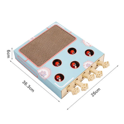 Cat Toy Whack-a-Mole Cat Scratching Board Toy Grinding Claw Rest Play Funny Cat Interactive Multifunctional Cat Supplies