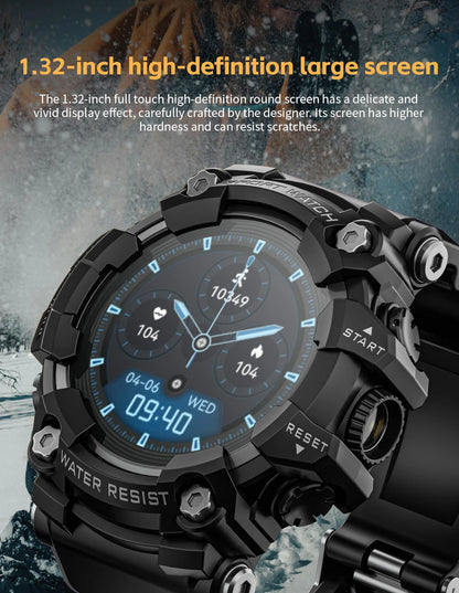 LOKMAT ATTACK-GT Upgrade Sport Smart Watch Waterproof Bluetooth Calls Rugged Smartwatches Flashlight Fitness Tracker for Phone