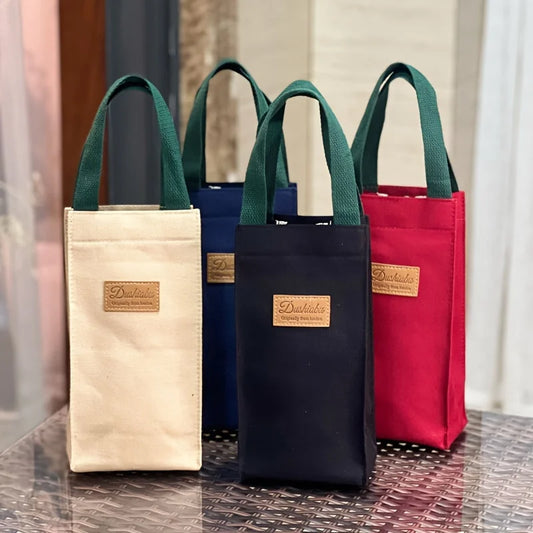 1Pc Handheld Water Bottle Holder Portable  Universal Canvas Insulated Cup Cover Cup Bag Carrying Umbrella Bag