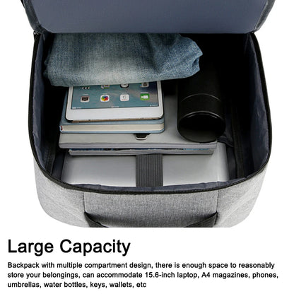 Portable Backpack Camping Travel Bag Business Daypack with USB Charging Port Fit 15.6 Inch Laptops for Men Women