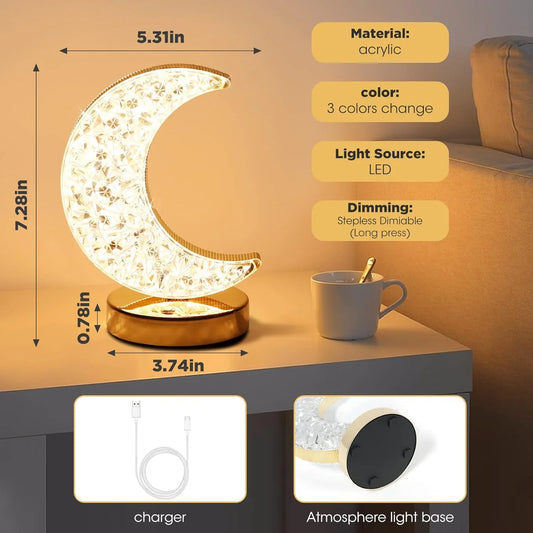Star Moon Desk Lamp LED Decorative Lighting Night Light USB Rechargeable Bedside Atmosphere Light Moon Star Night Light