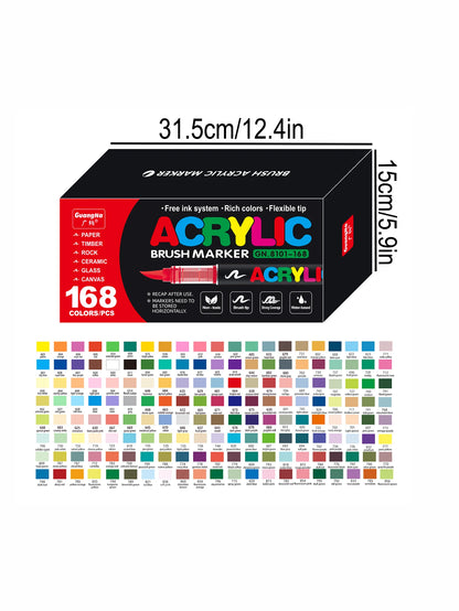 12-240 Color/box Professional Artist Marker Set - Soft-tip Drawing Straight Line Liquid Acrylic Markers, DIY Graffiti Art Painti