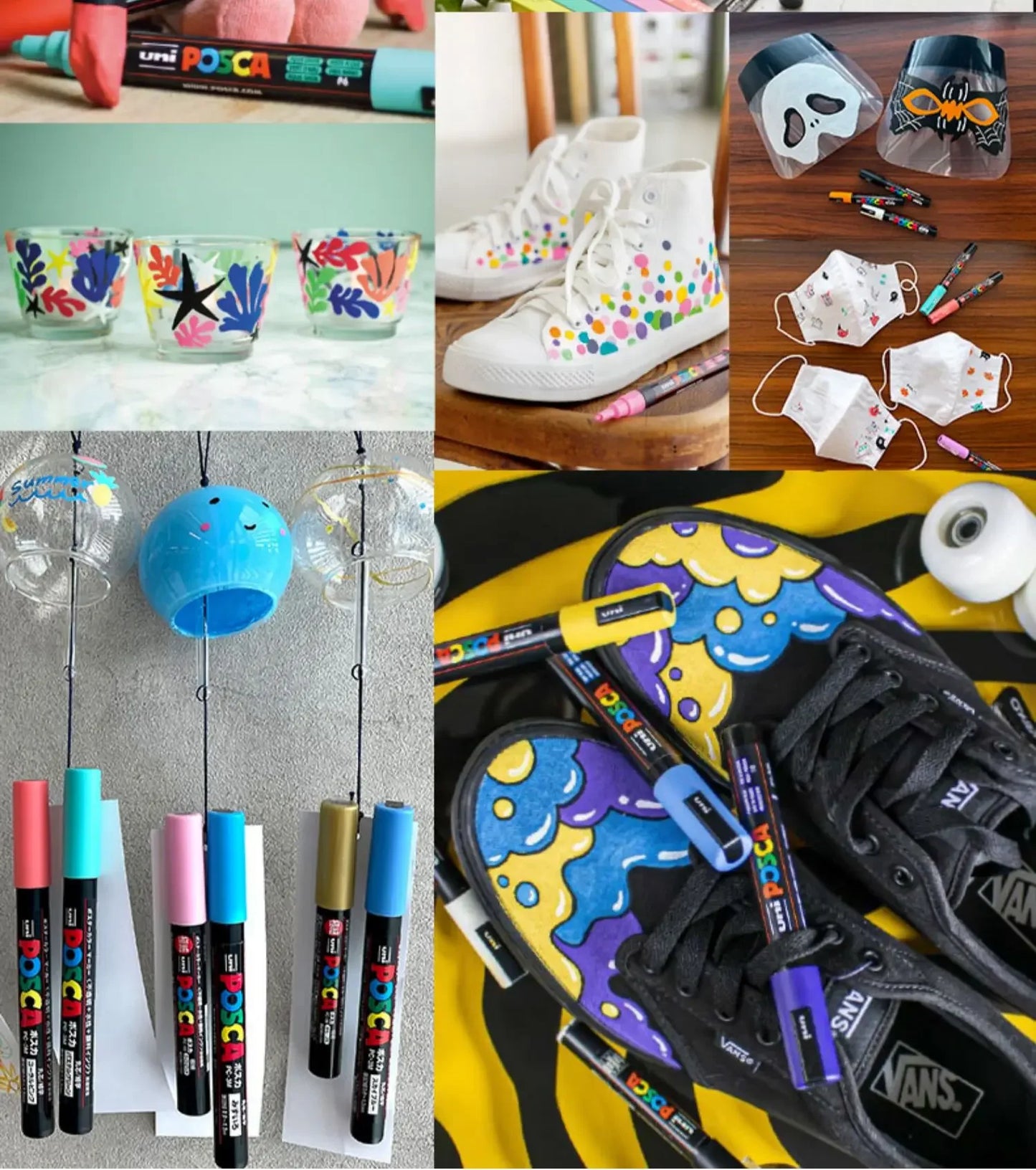 Japan Uni POSCA Marker Pen Set Acrylic Graffiti Drawing Permanent Waterproof Children's Drawing PC-3M/1M/5M Fabric Art Supplies
