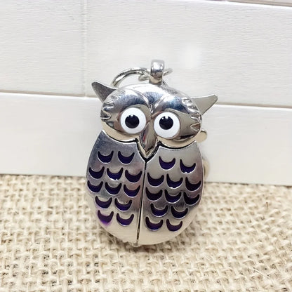 1PC Retro Silver Children's Cartoon Flip Creative Pocket Watch Necklace Women's Watch Student Watch Primary School Student Keych