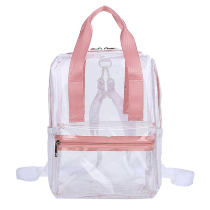 Transparent PVC Outdoor Sports Fitness Knapsack Casual Travel Visible Backpack Large Capacity Waterproof Top-Handle SchoolBag