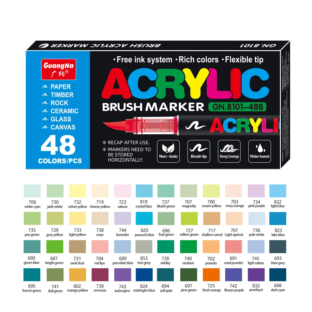 12/120 Colors Paint Markers, Brush Acrylic Paint Pens for Art Supplies Fabric Paint Stone Glass Ceramic Wood Rock Christmas Card