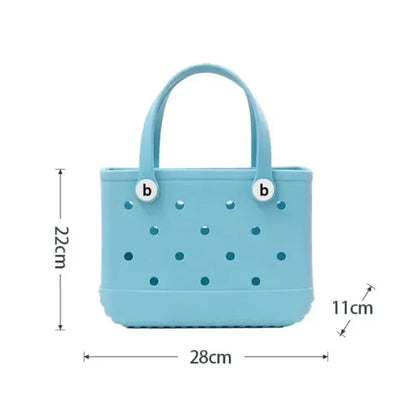 Waterproof Summer Storage Basket Mini Kid Beach Bogg Bag Women Shopping Bag Picnic Rubber Jelly Tote Bogg Bag Kid Purses