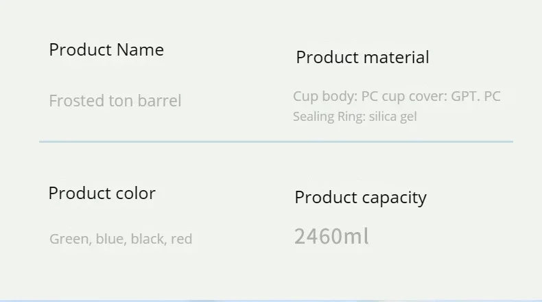 1pc 2L Sports Straw Large Capacity Fitness  With Straw Outdoor Plastic Portable Water Bottle With Scale Gradient Kettle
