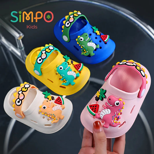 Summer Boy's Sandals Cute Crocodile Girl's Garden Shoes Soft Sole Baby Breathable Non-slip Lightweight Outdoor Beach Slippers