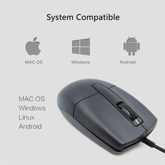 Wired Type-C Mouse Plug And Play System Compatible Light Weight Portable Low Noise Button Office Use Mause Business Office Mice