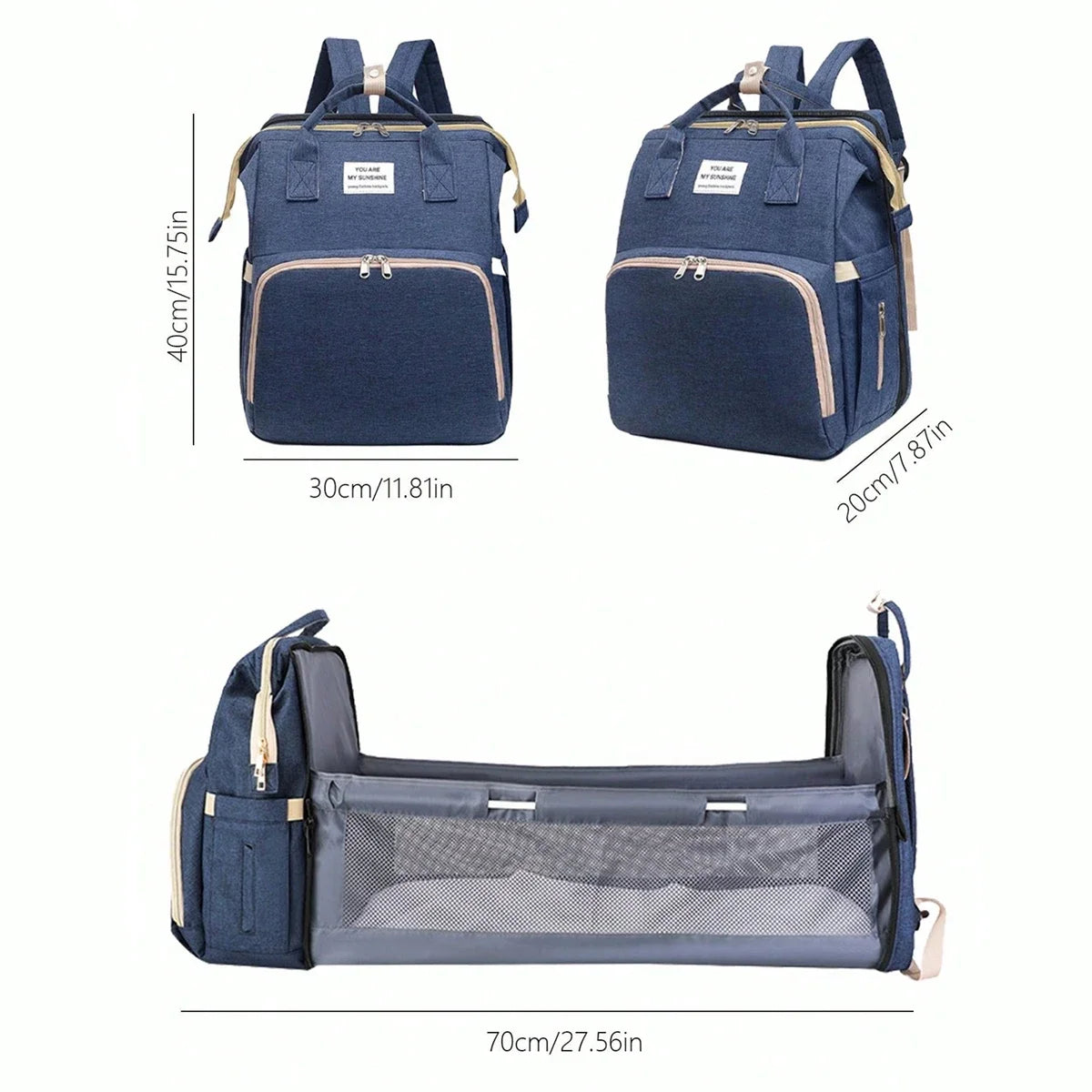 Mommy Bag Lightweight Portable Folding Crib Bed Large-capacity Travel Maternity Bags Baby Backpack Female Mommy Outting Bag