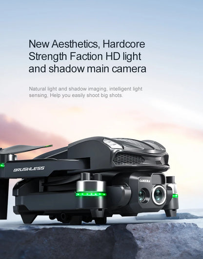 2025 S168 RC Drone 2.4inch Screen Brushless Motor 8K HD Dual Cameras Optical Flow Positioning Intelligent Avoidance Aircraft Toy
