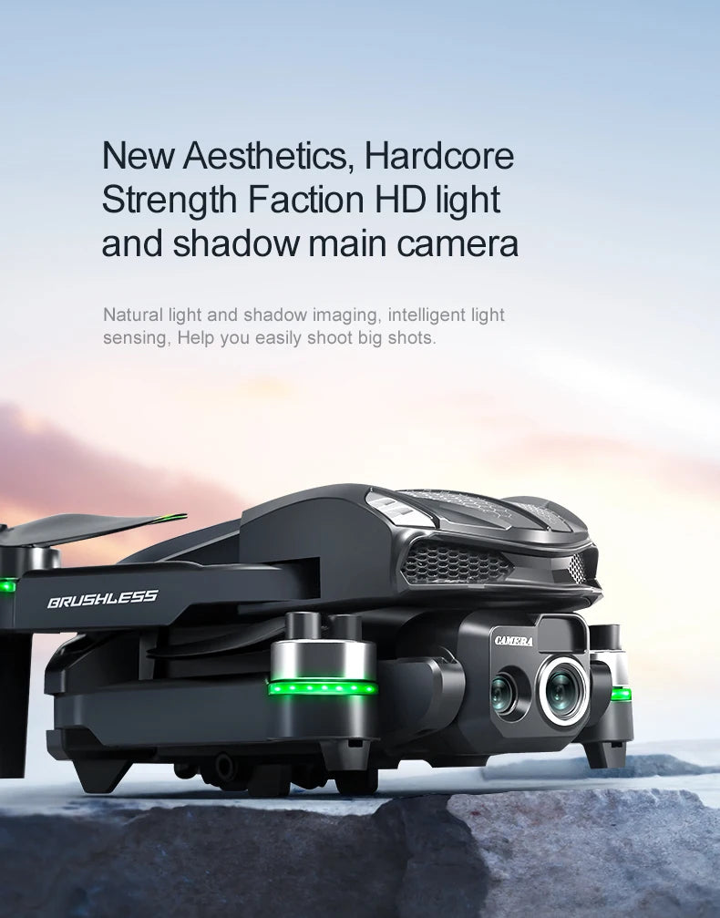 2025 S168 RC Drone Brushless Motor 8K HD Dual Cameras Optical Flow Positioning and Intelligent Obstacle Avoidance Aircraft Toy