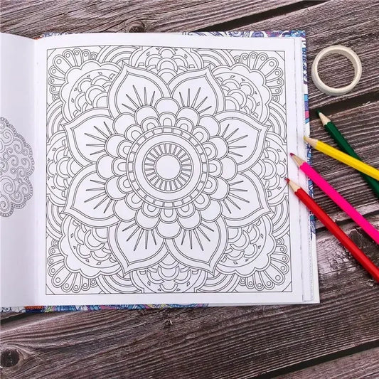 Mandala Painting Adult Stress Reduction Therapy Psychological Decompression Coloring Book Graffiti Painting Hardcover Art Book