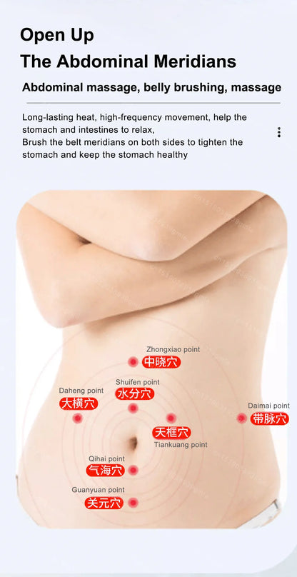 Electric Meridian Brush Gua Sha Body Massager EMS Microcurrent Hot Compress Scraping Lymphatic Drainage Machine Fat Burner