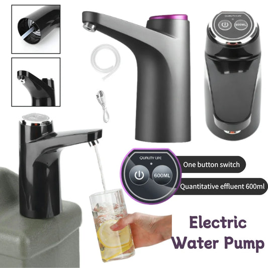 Mini Water Dispenser USB Rechargeable Wireless Water Pumping Device Portable  One Key Switch Water Pump for Camping Water Tank