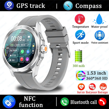 2025 New For Xiaomi S4 Ultra Smart Watch Men AMOLED Outdoor Sport NFC GPS Track Heart Rate Waterproof Bluetooth Call Smartwatch