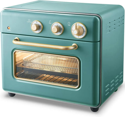 [21 QT& 6-in-1] Toaster Oven & Air Fryer, Compact Toaster Ovens Countertop with 5 Slices 1500W Rapid Heat Air Fryer Toaster Oven
