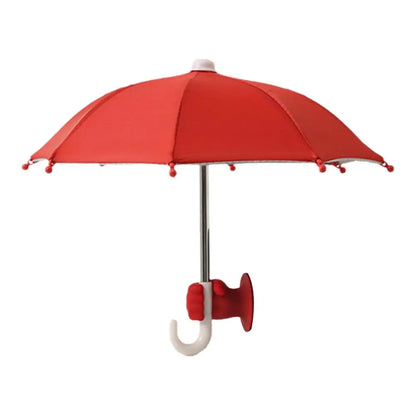 Fist Shape Motorcycle Umbrella - Suction Cup Phone Mount & Silver Coating UV Protection, Windproof Mini Foldable Rain Sun Shade