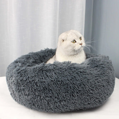 Plush Pet Nest Winter Cat Nest Dog Nest Warm Detachable and Washable Round Cat Nest Pet Bed Seasonal Universal Decoration Home