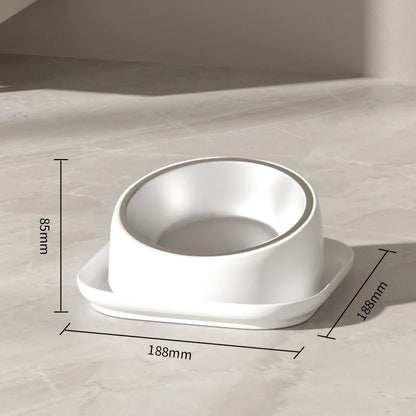 Pet bowl cat bowl oblique mouth bowl dog food bowl anti-knock dog bowl wholesale dog bowl drinking water integrated pet feeder