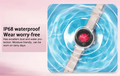 AMOLED Bluetooth Call Smart Watch Screen Always Display 1.04 inch Fashion Ladies Smartwatch Metal Body Small Screen Watch