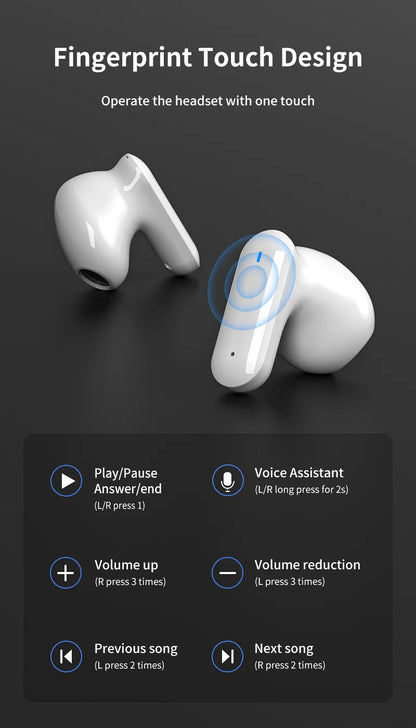 LY09 TWS Earphone Bluetooth 5.2 Wireless Headphone Noise Reduction in Ear Earbuds HIFI Touch Control Mic Call Sports Headset