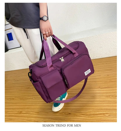 Carry On Travel Bag Large Capacity Gym Bag Weekender Overnight Duffle Bags With Shoe Compartment Sports Fitness Bags for Women