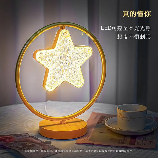 Moon Star Mini Bedside Living Room Desk Pendant Decorative Ins Hot 3 Color Warm White Light Lamp