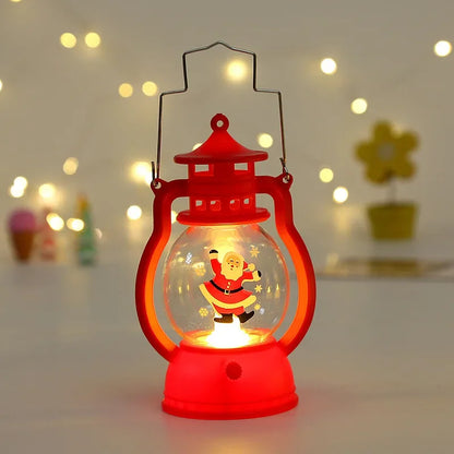 2025 Christmas Ornaments with Battery LED Lantern Light Santa Claus Merry Christmas Decorations for Home Xmas Navidad Noel Gift