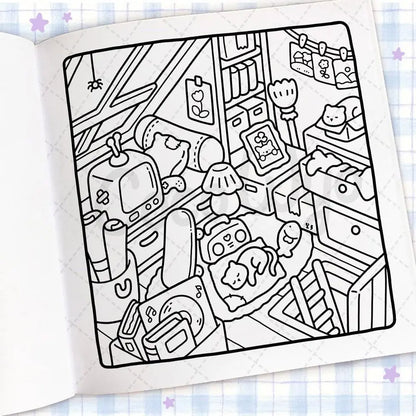 Creative Cartoon Coloring Book Educational Painting Gift Graffiti Painting Book Stress Relief Doodles Book for Adults And Teens