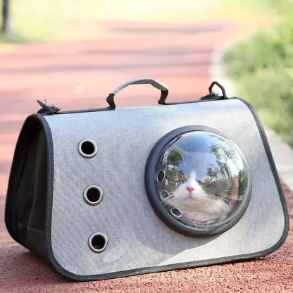 Portable Cat Bag Foldable Hand-held Space Capsule Shoulder Bags Pet Crossbody Bag Mesh Breathable Outing Kitten and Dog Supplies