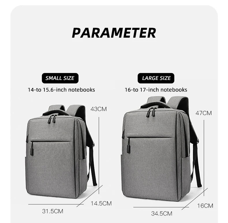 40L Laptop Backpack Durable 17 Inch for Men Women with USB Charger Port & Luggage Sleeve Sturdy College Rucksack Bag For Macbook