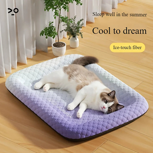 1pc Cool Pet Mat - Summer Cat and Dog Cooling Mat Washable Ice Self Cool Pad