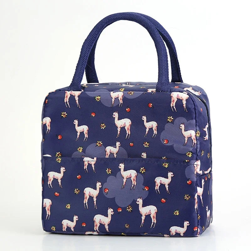 Large Capacity Lunch Bags Children's Cartoon Printed Lunch Bag Portable Picnic Tote Waterproof Heat Insulation Food Storage Bags