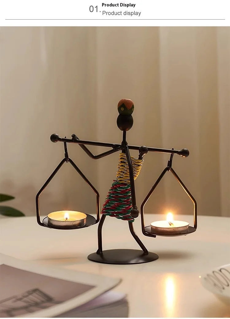 Light Luxury Table Decoration Candle Holder Iron Home Romantic Candlelight Dinner Metal Candle Holder Knick-knack Props