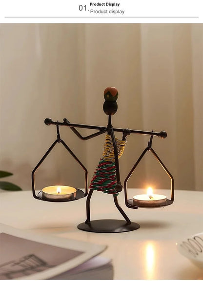Light Luxury Table Decoration Candle Holder Iron Home Romantic Candlelight Dinner Metal Candle Holder Knick-knack Props