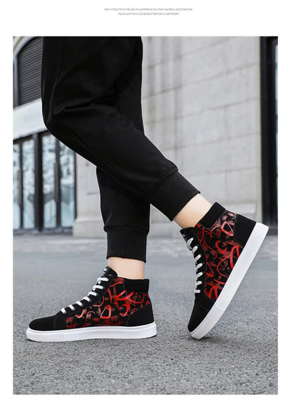 Men's Sneakers Fashion High Top Canvas Shoes Autumn New Casual Shoes for Men Lace Up Platform Vulcanized Shoes Big Size48 Tenis