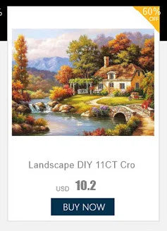 Mandala Flower DIY Cross Stitch Embroidery 11CT Kits Craft Needlework Set Cotton Thread Printed Canvas Home Decoration     Sale