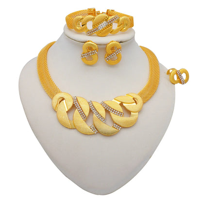 2023 Fine Jewelry Sets For Women Dubai Bridal Wedding Gifts Necklace Bracelet Earrings Ring Jewellery Set African Bead jewelry