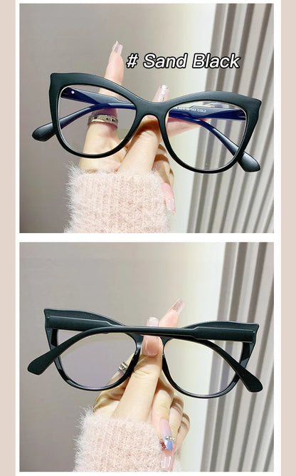 2024 New Cat Eye Glasses Frame Women Fashion Gradient Color Eyeglass Frame Anti Blue Light Glasses Computer Goggles Óculos Gifts