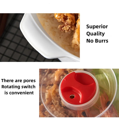 Microwave Oven Special Box Household Plastic Heating Fresh Keepeing Box with Lid Steamed Bun Instant Noodles Kitchen Bowl