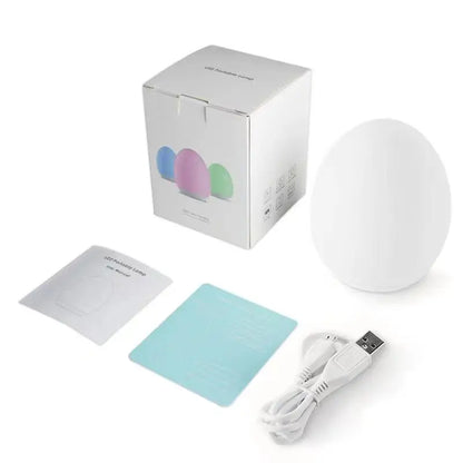 7 Color Changing Night Light RGB Remote Control Touch Dimmable Lamp Portable Table Bedside Lamps USB Rechargeable Night Lamp