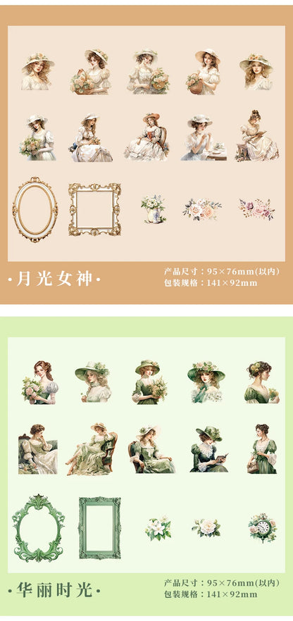 30pcs Garden Girl Sticker for Notebook, Water Bottle, Suitcase, Kids Toy Sticker, Valentine's Day, Back-to-school Season