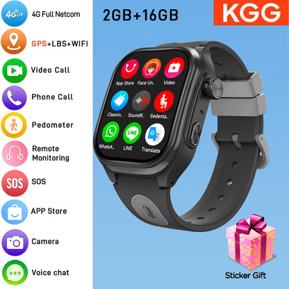 Kids 4G Smart Phone Watch 2.0'' 2+16G APP Download GPS WIFI Video Call  Camera Children Smartwatch Monitor Tracker Location