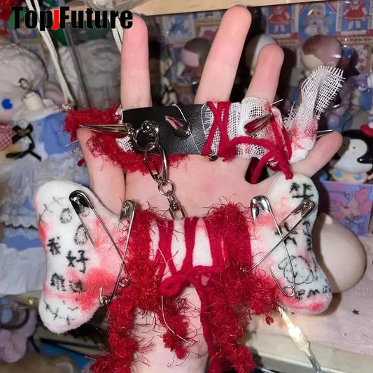 Women Y2K Girl bloody punk Harajuku Gothic Lolita sick injured short necklace Halloween cosplay props subculture Chokers Choker