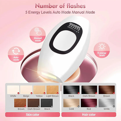 Professional Permanent Laser Depilator IPL Hair Removal Handset Home Use For Women and Men With Screen Display Flash Depilator