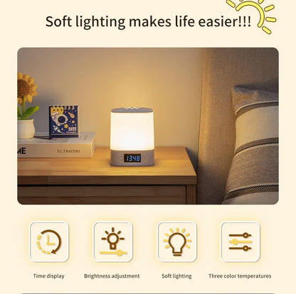 Touch Dimmable LED Night Lamp with Remote Clock Time Display or not Eye Protection Reading Lamp Bedside Night Light Rechargeable