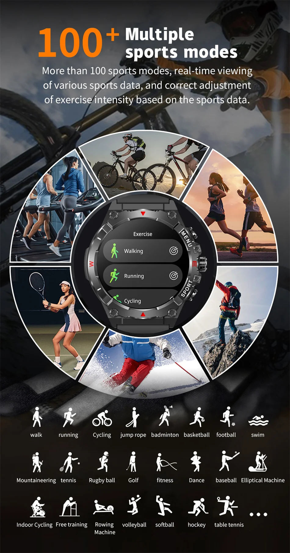 Military GPS Smart Watch Men AMOLED HD Screen Altitude Compass Heart Rate Sports Watch BT Calling IP68&10ATM Waterproof Watch