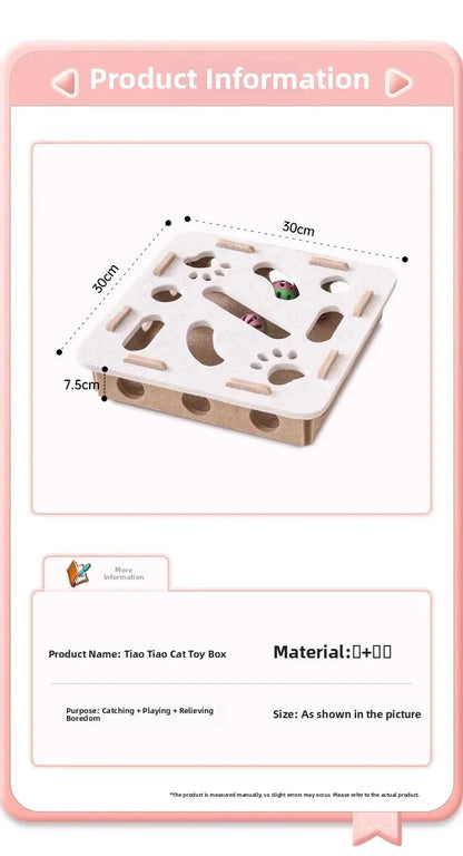 Cat Puzzle Toy Felt Puzzle Box Cat Exercise Toy With Ball Indoor Sports Entertainment Hunting Cat Toys For Indoor Cats